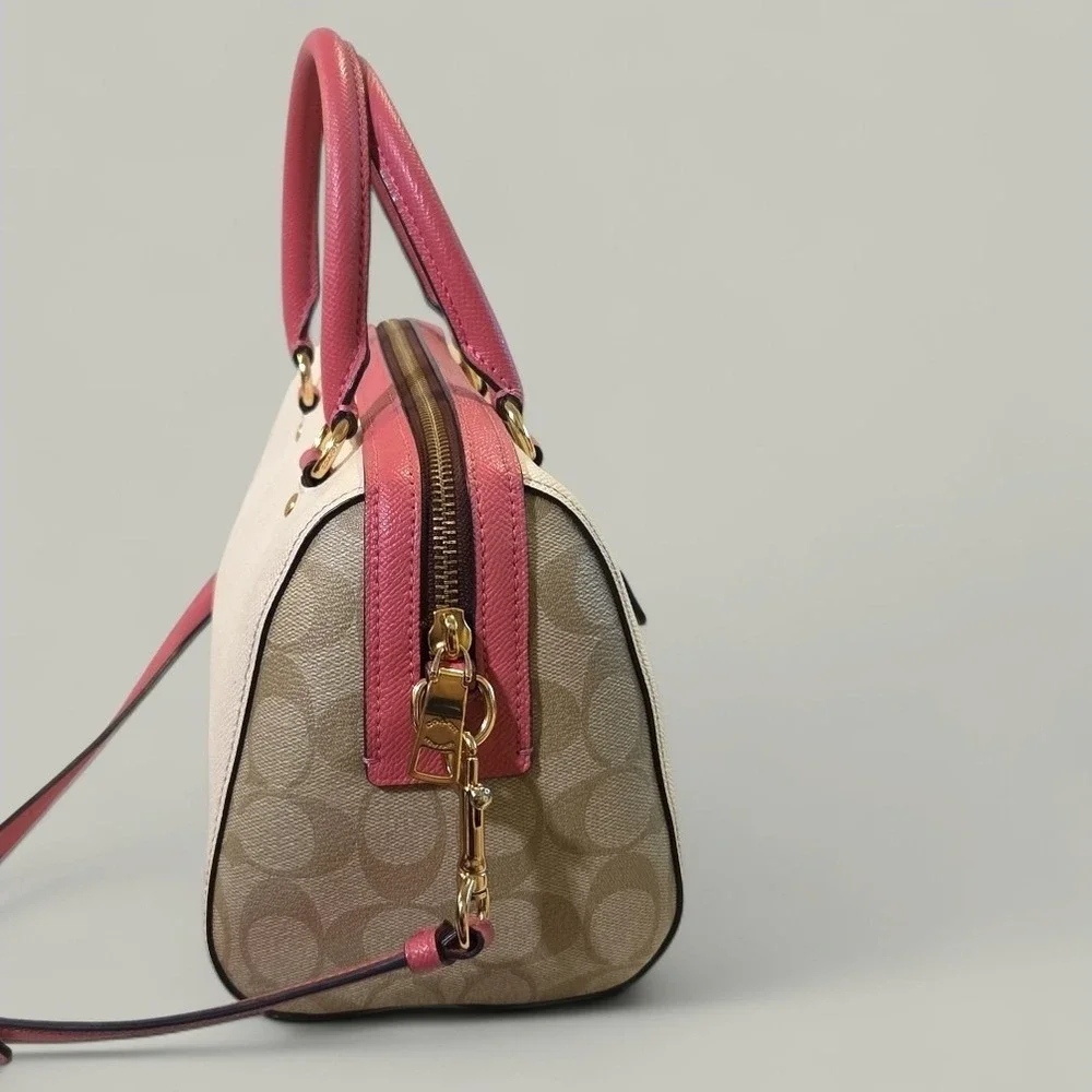 Coach Rowan Confetti Pink Mango‎ Satchel HTF